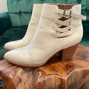 Frye White Ankle Boots